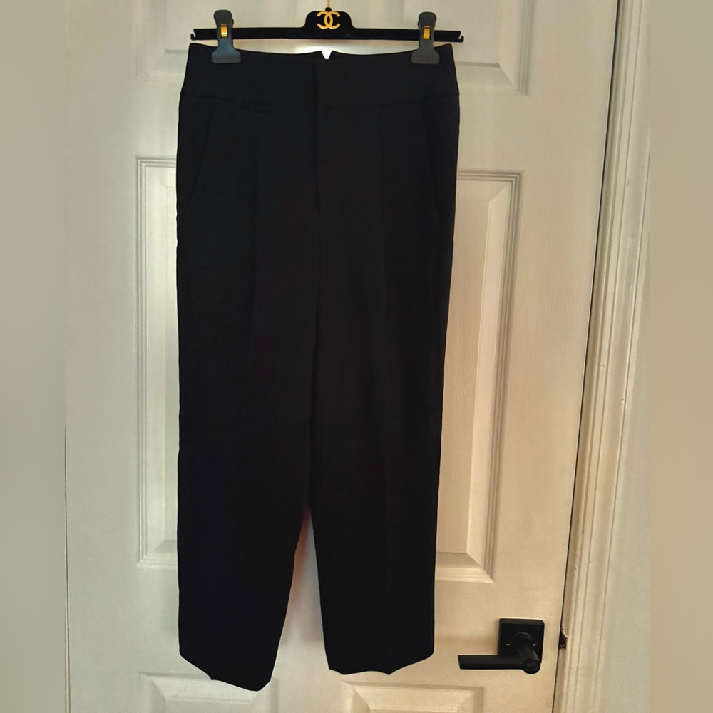 Alexander Wang Black High Waisted Pleated Silk Lined Trousers Pants Size 2 EUC